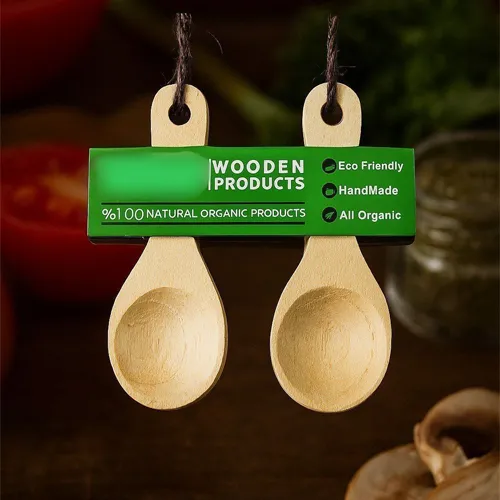 پخش قاشق ادویه ۴عددی ۶سانتی چوب سپیدار تک و عمده کد G6928