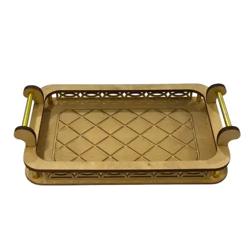 خرید سینی چوبی هیوا مدل مستطیل E1823 تک و عمده