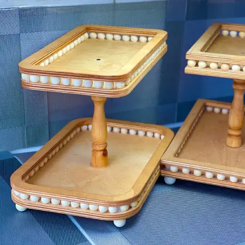 پخش-شیرینی-خوری-دوطبقه-چوبی-مهره-دار