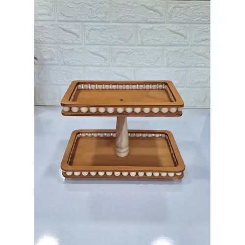 پخش شیرینی خوری دوطبقه چوبی مهره دار کدe1854 تک و عمده