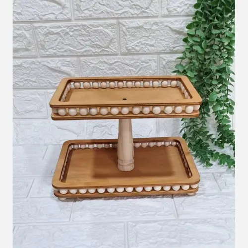 خرید-شیرینی-خوری-دو-طبقه-چوبی-مهره-دار