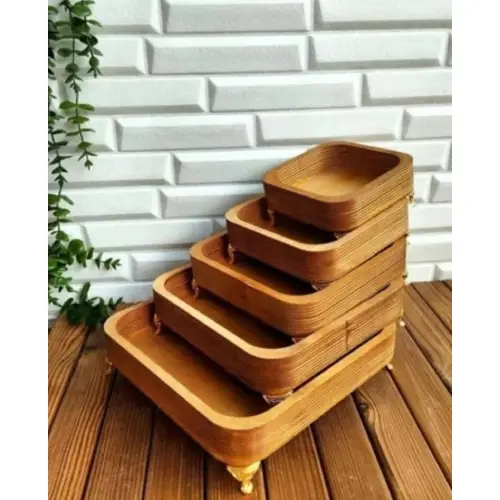 پخش سینی مربع 5 عددی پایه دار سایز بزرگ کد E1874 تک و عمده