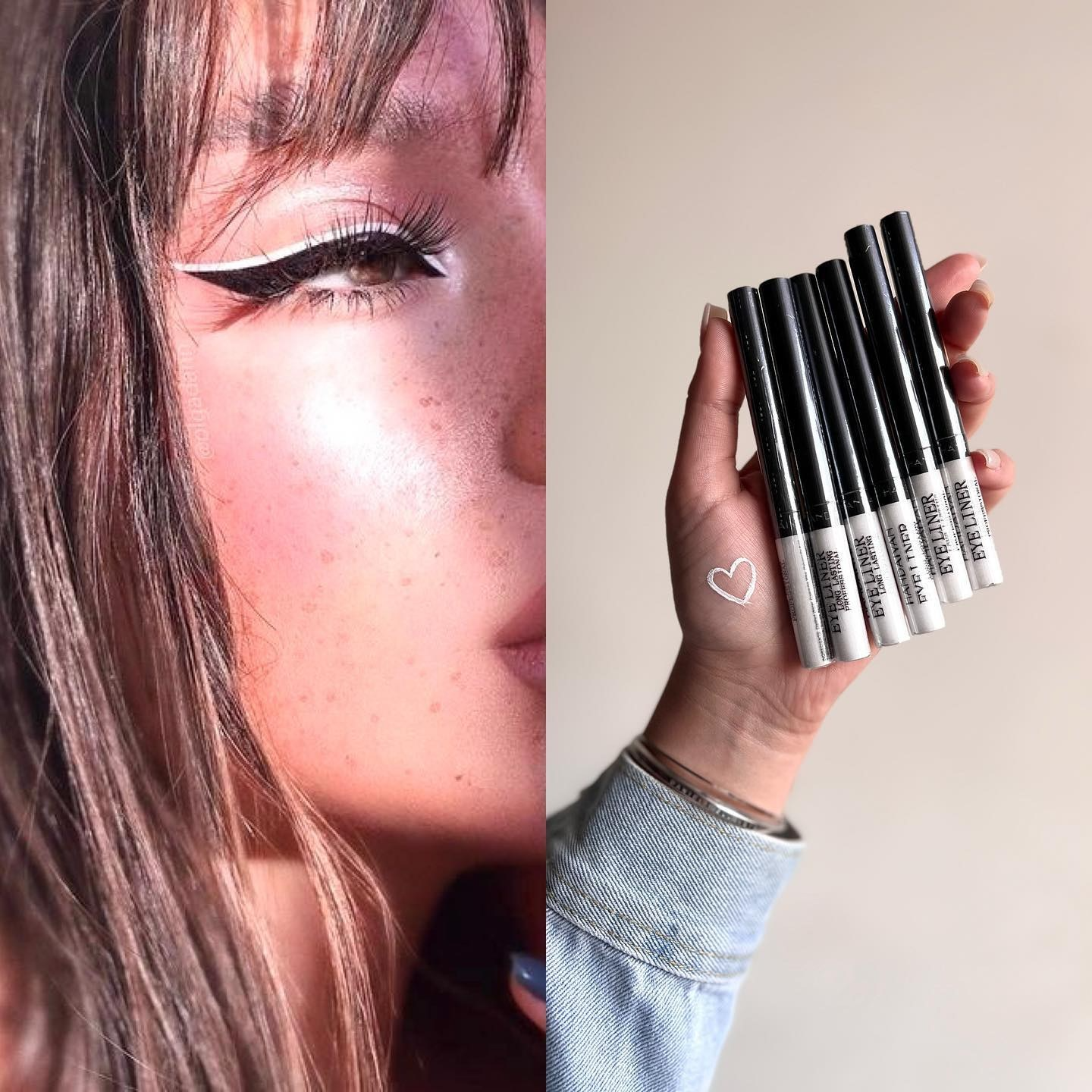 خرید خط چشم سفید مویی هندیان تک و عمده کد Z3787