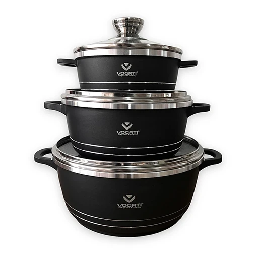 خرید سرویس قابلمه ۶ پارچه وگاتی سوپر گرانیت | Vaghati 6-Piece Super Granite Pot Set