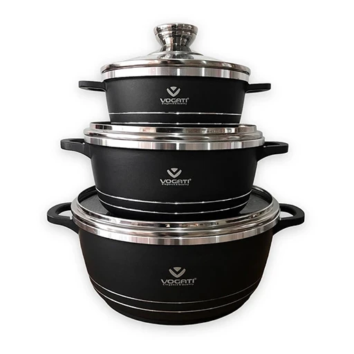 خرید سرویس قابلمه ۶ پارچه وگاتی سوپر گرانیت | Vaghati 6-Piece Super Granite Pot Set