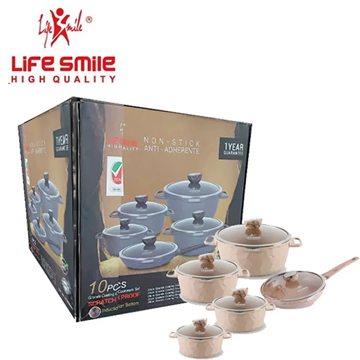 خرید سرویس قابلمه ۱۰ پارچه وگاتی سوپر گرانیت سنگی | Vaghati 10-Piece Stone Granite Pot Set