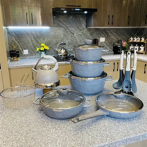 خرید سرویس قابلمه ۱۰ پارچه وگاتی سوپر گرانیت سنگی | Vaghati 10-Piece Stone Granite Pot Set