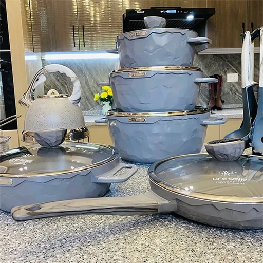 خرید سرویس قابلمه ۱۰ پارچه وگاتی سوپر گرانیت سنگی | Vaghati 10-Piece Stone Granite Pot Set