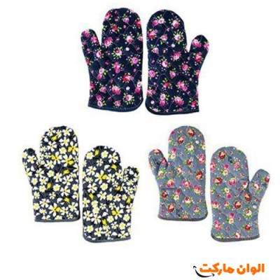 پخش دستکش فر مدل جفتی گلدار تک و عمده کد G7256