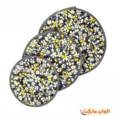 خرید دمکش سه تکه سلفونی کش دوز گلدار  تک و عمده کد G7257