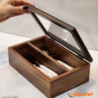 پخش جاقاشق ۲ خونه درب شیشه ای   تک و عمده کد G7260