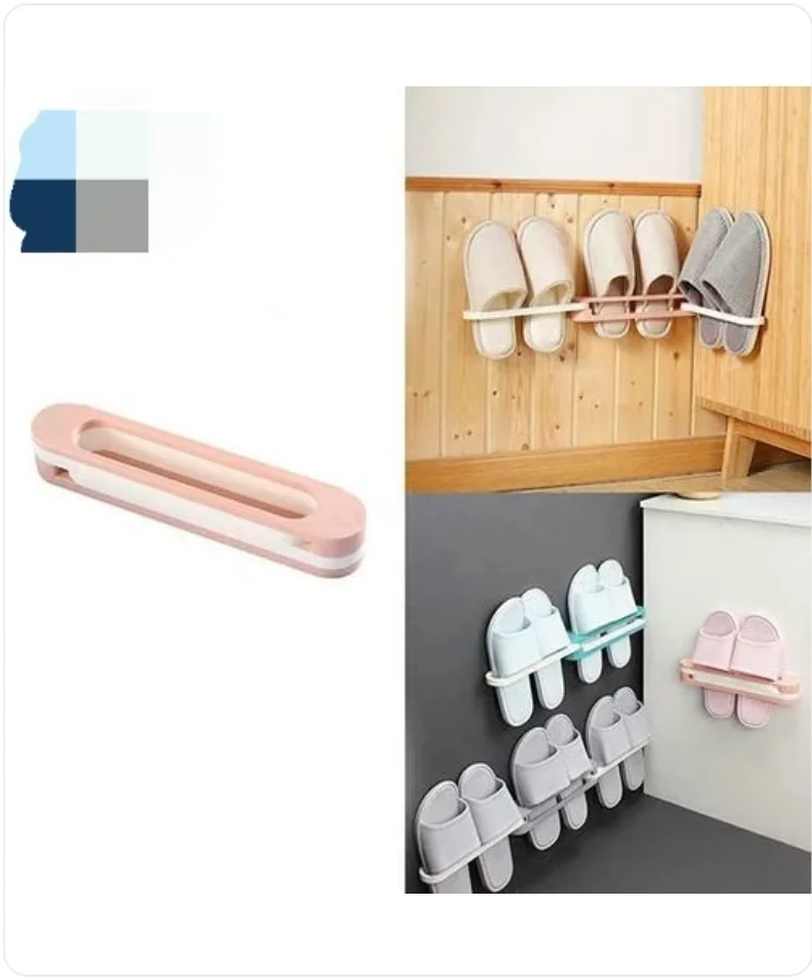  خرید نگهدارنده دمپایی دیواری 3تایی تاشو کد k562