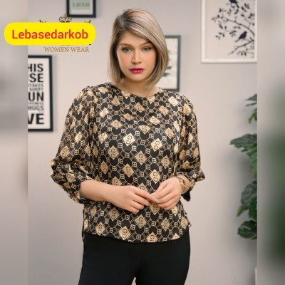 شومیز مجلسی حریر ساتن طرحدار  کد M559
