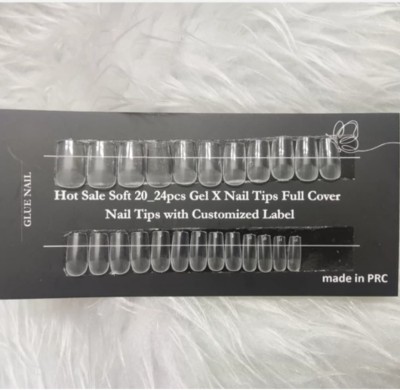 ناخن ژلیکس مربعی طبیعی(ساخته شده از ژل کاشت).پک 24 عددی کد G588