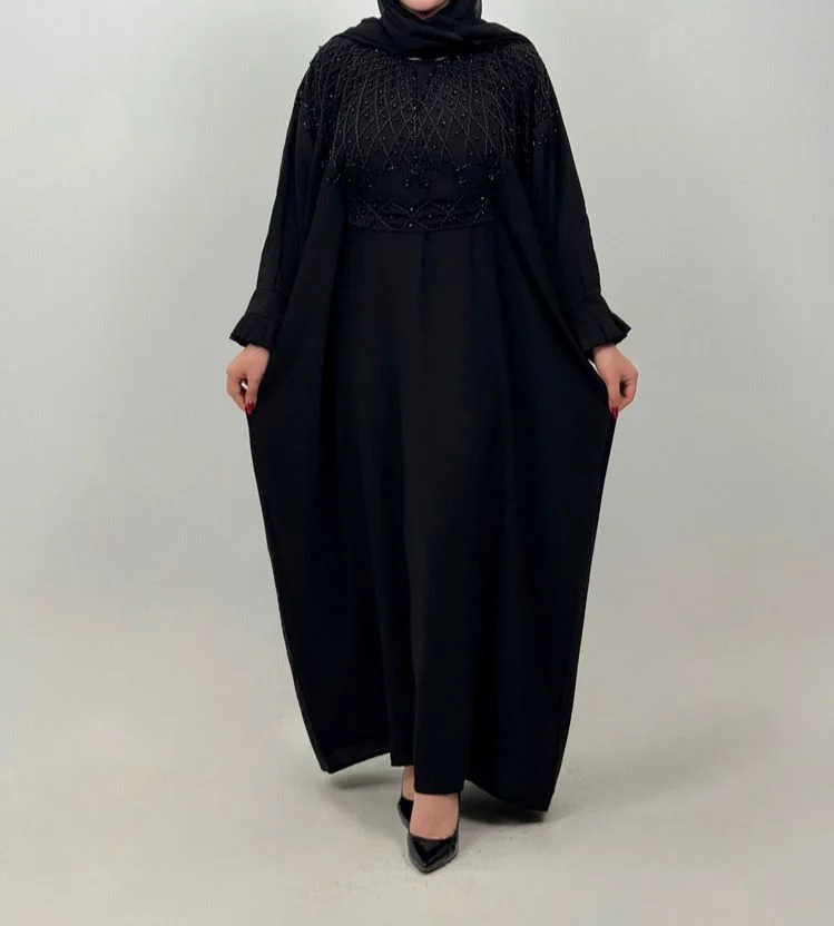 خرید مانتوعبایی جواهر دوزی الیزه1 کد W14736