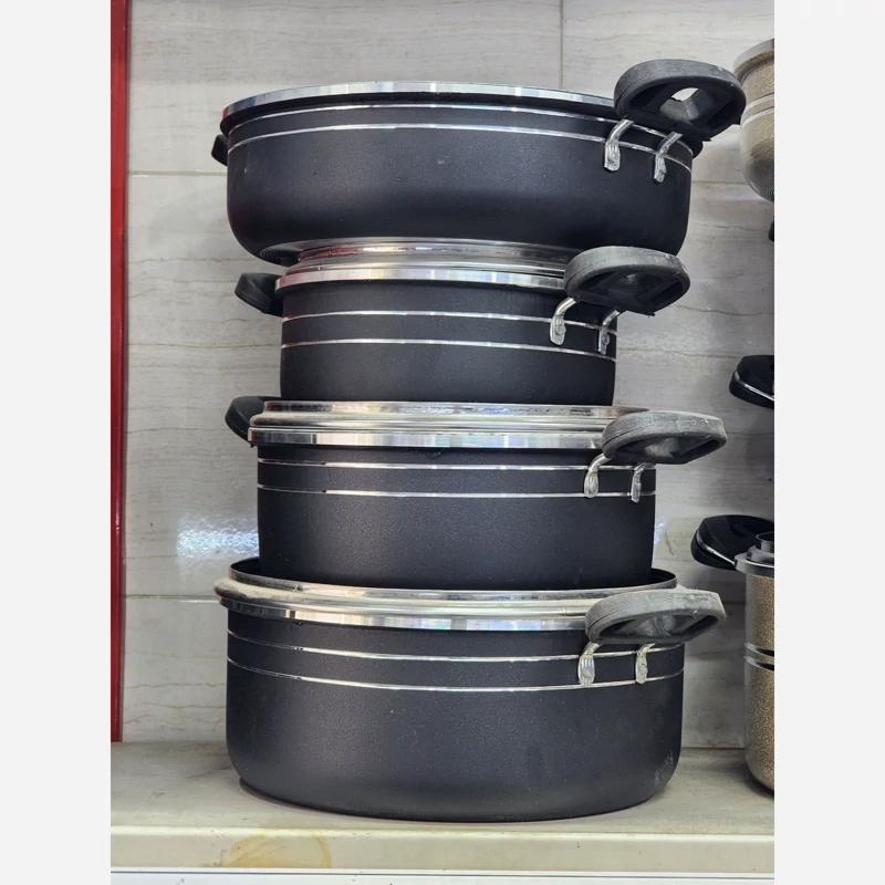 سرویس قابلمه گرانیتی 14 پارچه ماه رنگ مشکی کد N769