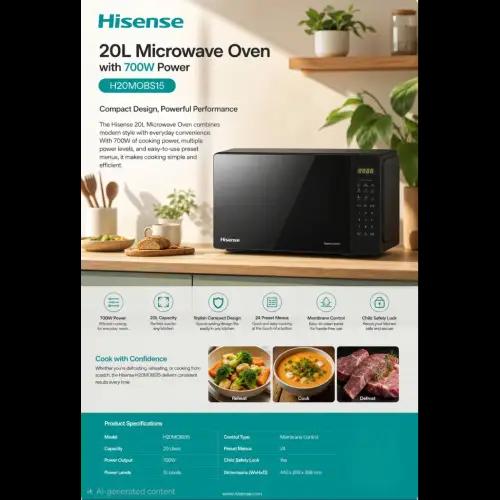 پخش-مایکروویو-20-لیتر-هایسنس-مدل-h20-تک-و-عمده-کد-n7981
