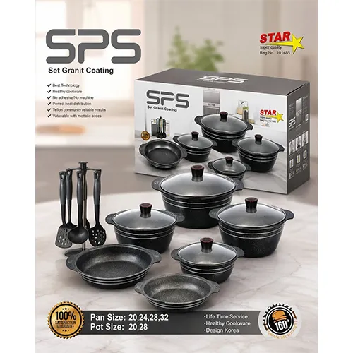 خرید سرویس قابلمه 6 پارچه گرانیتی برند SPS تک و عمده کد L1759