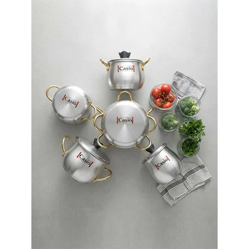 خرید سرویس قابلمه 10 پارچه کاسیو مدل خمره ای تک و عمده کد L1770
