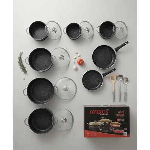 خرید سرویس ۱۶ پارچه گرانیتی اسبیکو سایز ۳۲ | Espico 16-Piece Granite Cookware Set 32