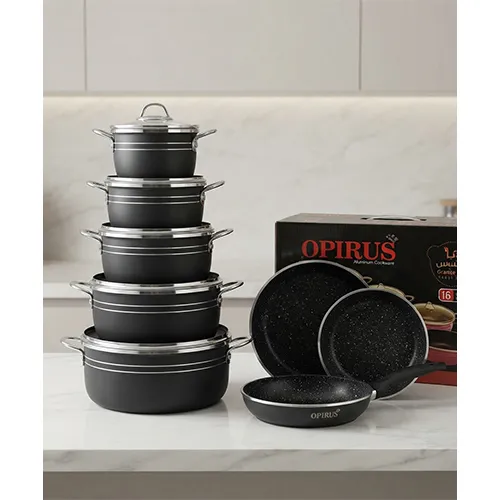 خرید سرویس قابلمه و تابه 16 پارچه گرانیتی اسبیکو تک و عمده کد L1771