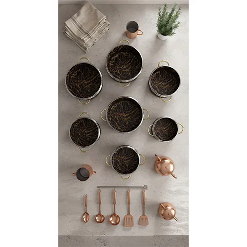 خرید سرویس ۱۴ پارچه ماه تفلن ماربل | Mah Teflon Marble Cookware Set 14-Piece