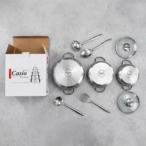 خرید سه تابه کاسیو درب‌دار اورجینال | Casio 3-Piece Covered Fry Pan Set