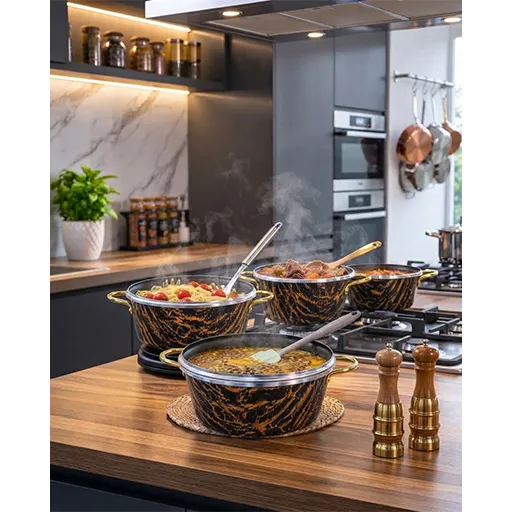 خرید سرویس ۷ پارچه ۳۲ ماربل | 7-Piece Marble Cookware Set Size 32