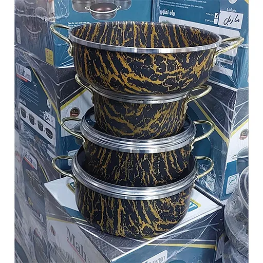 خرید سرویس ۷ پارچه ماربل اقتصادی | 7-Piece Economic Marble Cookware Set