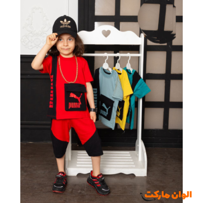 خرید ست بلوز شلوارک پسرانه مدل پوما تک و عمده  A208