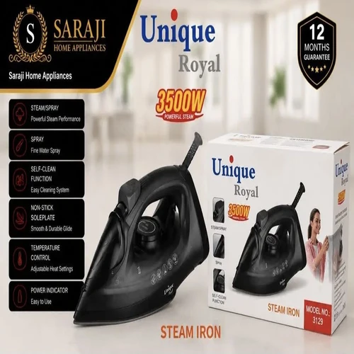 اتو بخار لباس یونیک رویال مدل 3129 توان 3500 وات - کد UN3129