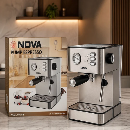 اسپرسوساز ندوا NDVA مدل NCM-160EXPS بدنه استیل و فشار 20 بار کد US849