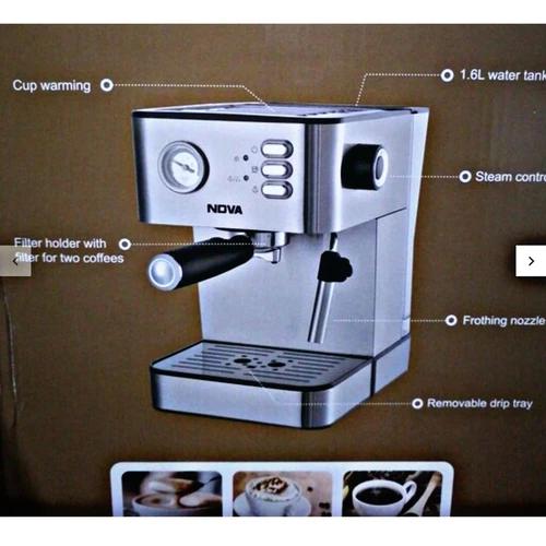 اسپرسوساز ندوا NDVA مدل NCM-160EXPS بدنه استیل و فشار 20 بار کد US849