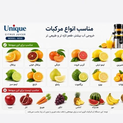 آب‌مرکبات‌گیری یونیک مدل 6035 قدرتمند و بادوام | کد US6035