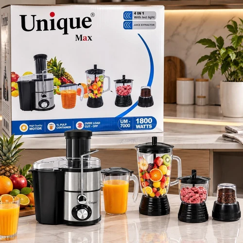 آبمیوه‌گیری 4 کاره یونیک مکس مدل UM-7000 موتور 1800 وات کد XQ482