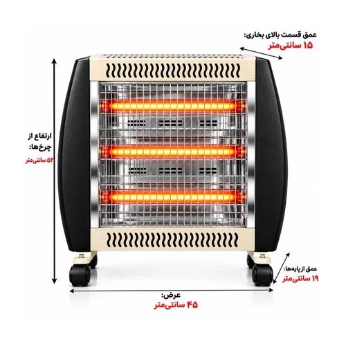 بخاری برقی گوسونیک مدل GEH-365 پرتابل و کم‌مصرف | کد US842