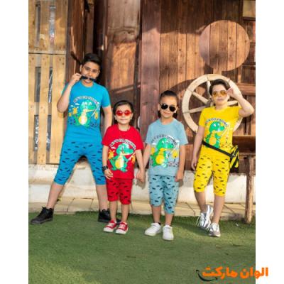 خرید ست بلوز شلوارک بچگانه تمساح مدل جدید تک و عمدهA179