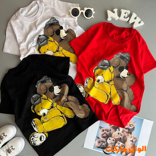 Buy a new model of a two-bear sports T-shirt for children, single and wholesale A172