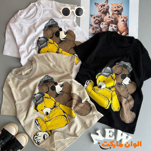 Buy a new model of a two-bear sports T-shirt for children, single and wholesale A172
