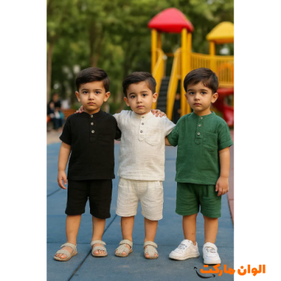 خرید ست جذاب دکمه ای بچه گانه مدل جدید تک و عمده A166