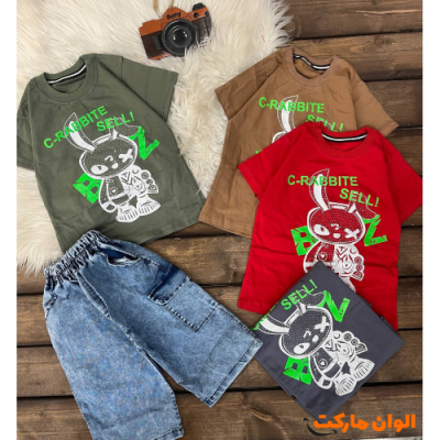 خرید ست تیشرت شلوارک اسپورت لی بچگانه مدل جدید C076