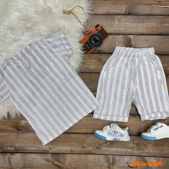 Boys' T-shirt and pants set, Cuban collar, wholesale