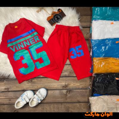خرید ست تیشرت شلوارک پسرانه 35 مدل جدید تک و عمده A007