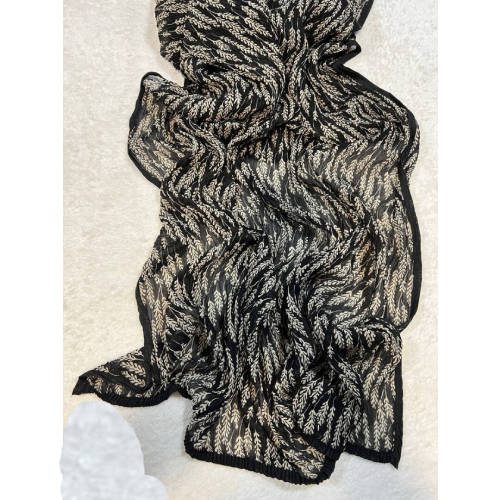 Women's black shawl with Dior design - 005