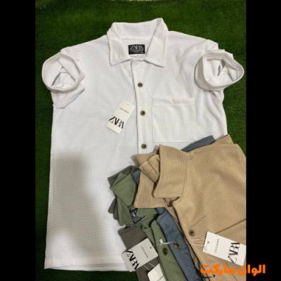 تولیدی تیشرت مردانه جلو باز پیراهنی  مدل جدید A289