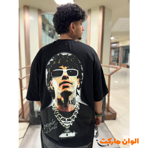 Men's long-sleeved T-shirt with printed front and back