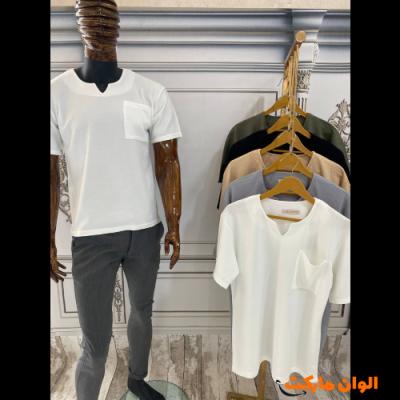 خرید تیشرت مردانه یقه کوبایی مدل جدید  C330