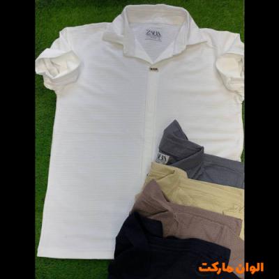خرید تیشرت مردانه طرح دکمه دار یقه شکاری کارشده  مدل جدید C331