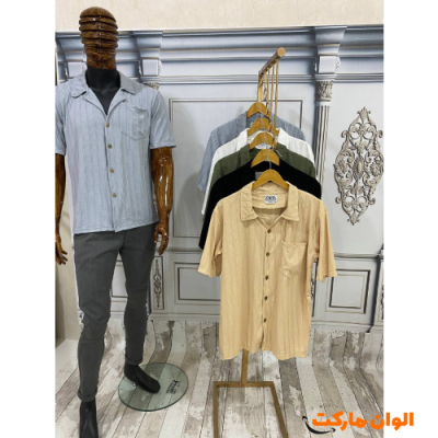 خرید تیشرت مردانه جلو باز پیراهنی  مدل جدید C331_2