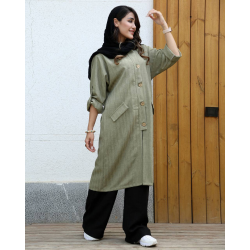مانتو زنانه مدل دانشجویی کد C377 تک و عمده